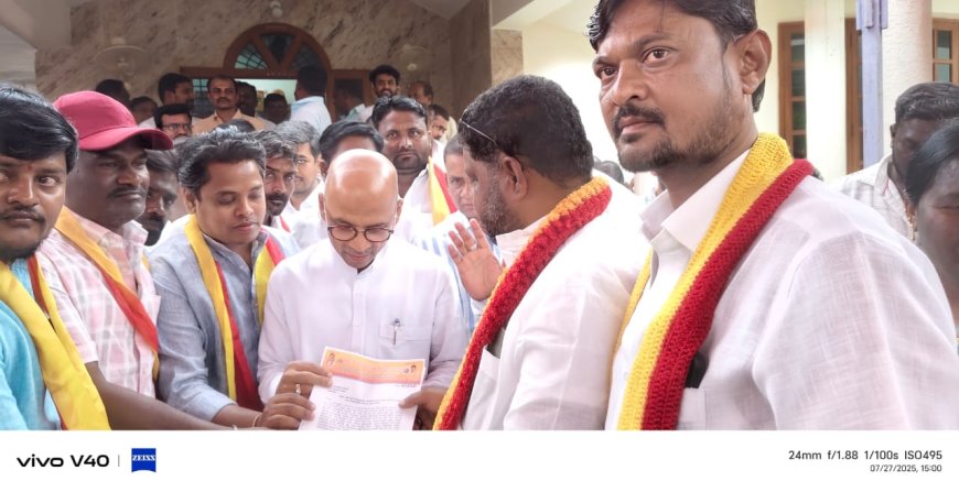 ಲಿಂಗಸುಗೂರು  ಜಿಲ್ಲಾ ಕೇಂದ್ರವನ್ನಾಗಿ ರಚನೆ ಮಾಡಲು ಆಗ್ರಹಿಸಿ, ಶರಣ ಪ್ರಕಾಶ್ ಪಾಟೀಲ್ ವೈದ್ಯಕೀಯ ಶಿಕ್ಷಣ, ಕೌಶಲ್ಯ ಅಭಿವೃದ್ಧಿ ಸಚಿವರಿಗೆ ಕರವೇ ಮನವಿ