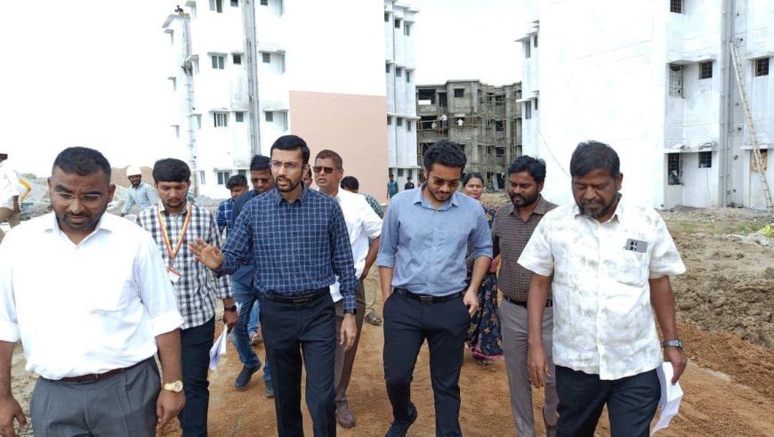 ಪ್ರಧಾನಮಂತ್ರಿ ಆವಾಸ್ ನಗರ ಯೋಜನೆಯಡಿ ಎಎಚ್‌ಪಿ ಜಿ+3 ಮಾದರಿಯ ವಸತಿ ಸಮುಚ್ಛಯದ ಕಾಮಗಾರಿ ಪರಿಶೀಲಿಸಿದ ಜಿಲ್ಲಾಧಿಕಾರಿಗಳು