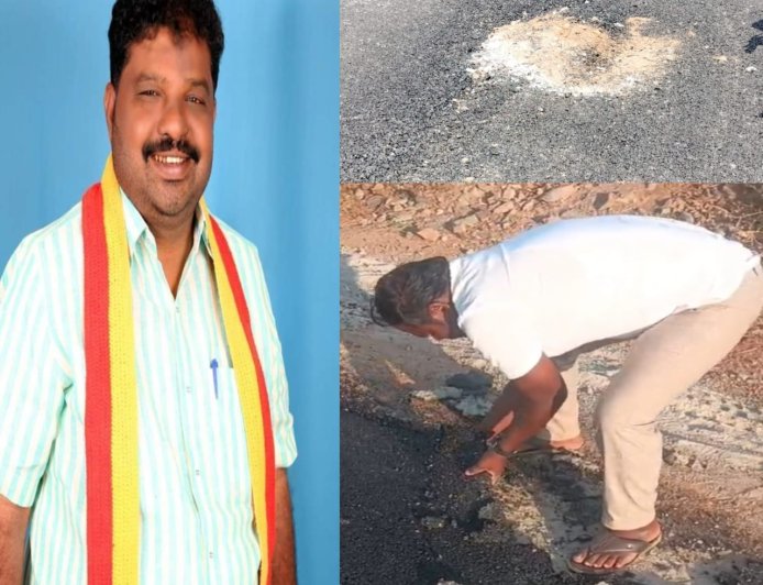 ಕಳಪೆ ರಸ್ತೆ ಕಾಮಗಾರಿ: ಸರಕಾರದ ಹಣ ಲೂಟಿ ಕರವೇ ಸ್ವಾಭಿಮಾನಿ ಬಣದ ಅಧ್ಯಕ್ಷ  ಜಿಲಾನಿ ಪಾಷಾ ಗಂಭೀರ ಆರೋಪ..!